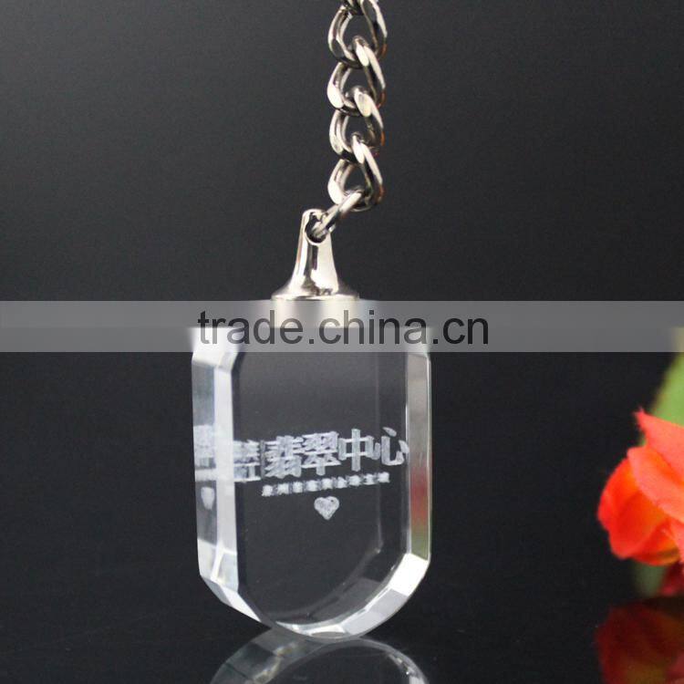 Personalized crystal glass keychain & ring