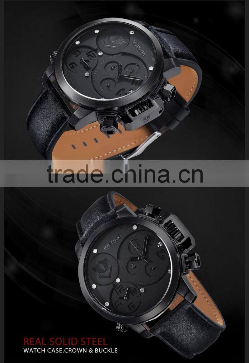 Stainless Steel Back Watch Case 316L Genuine Leather Strap Luxury Watches WEIDE WG93002 Alibaba Express