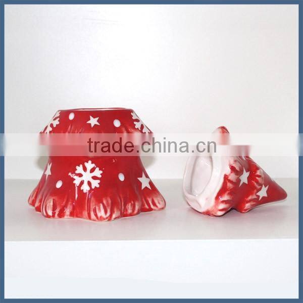 Christmas decoration supplies ceramic christmas tree shape jar