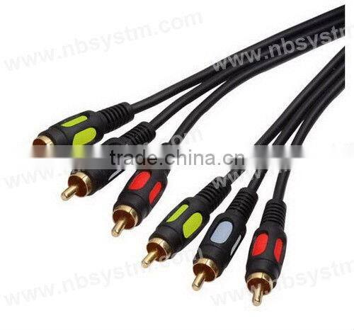Moulded A/V Interconnect Cable 3xRCA Plug to 3xRCA Plug Red/White/Yellow