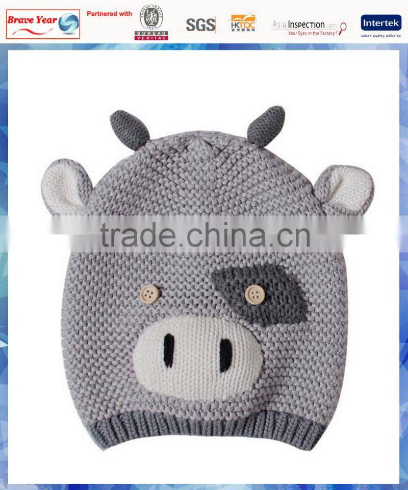 100% cotton knitting patterns toddler hats/knit cow hat