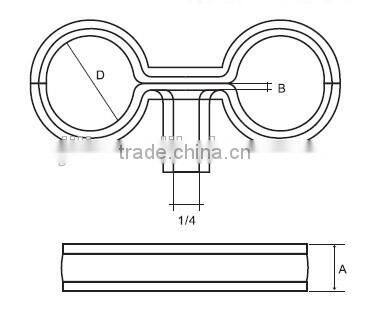 1/4"Double Pipe Clamps With Rubber