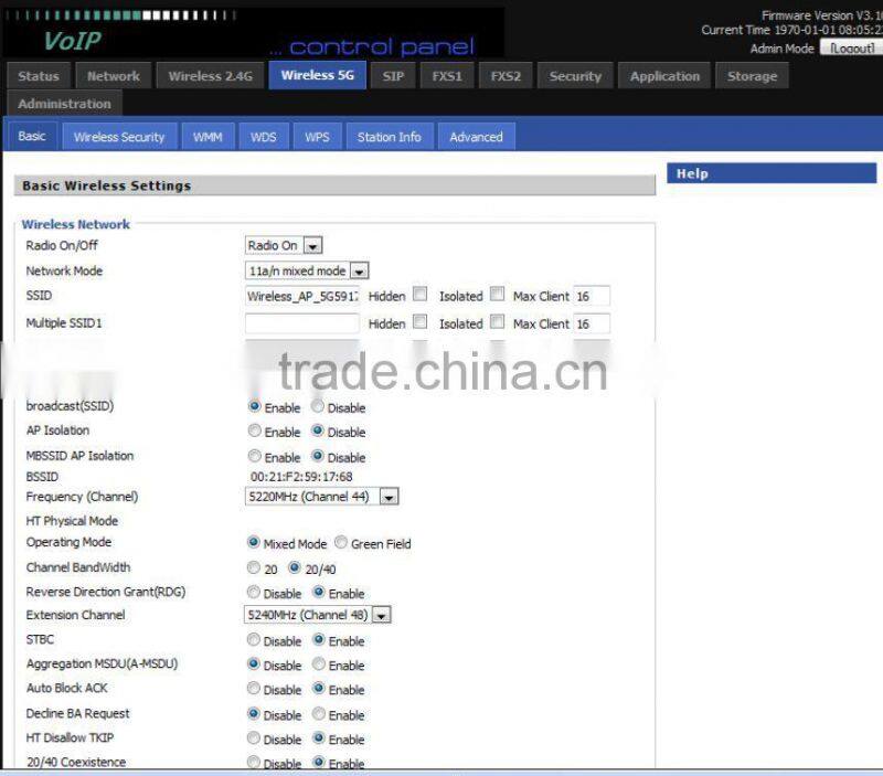 2 FXS wireless router G702