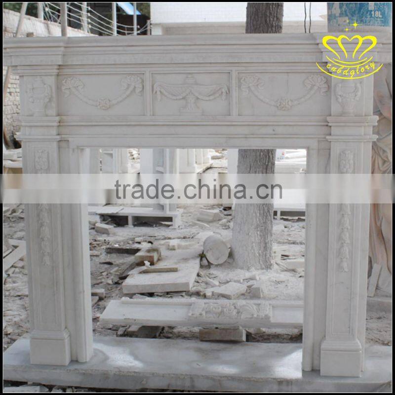 Supply a variety of fine white marble fireplace sculptures of Europe type style mantel
