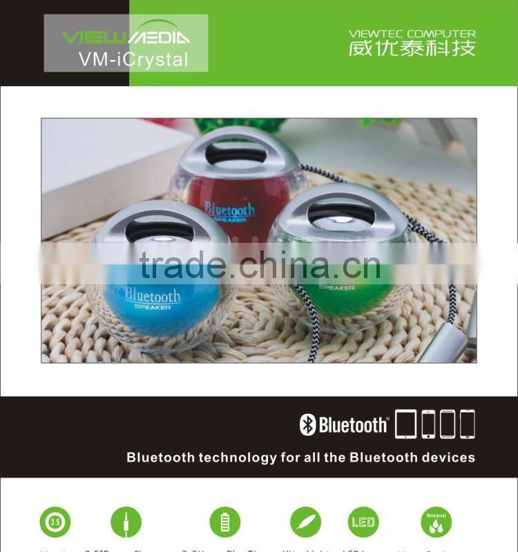Crystal Bluetooth Speaker Hot Seller 2016 bluetooth led speaker