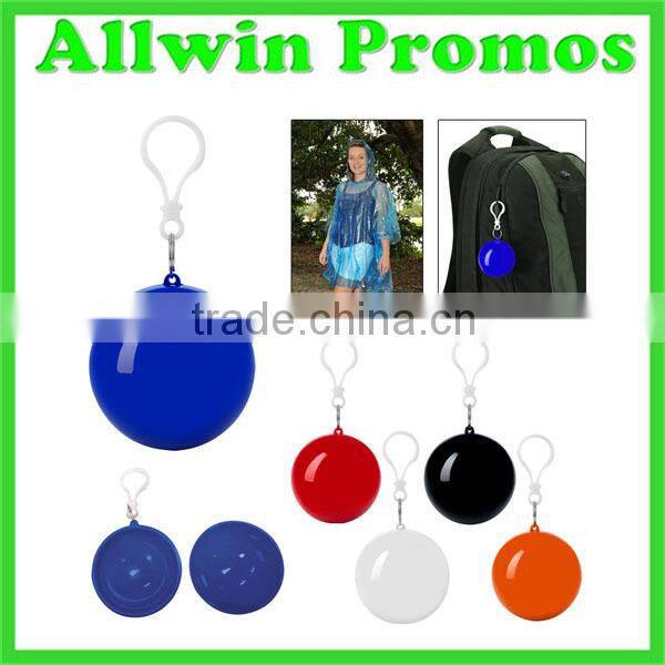 Poratble Disaposable Plastic Rain Poncho in Ball