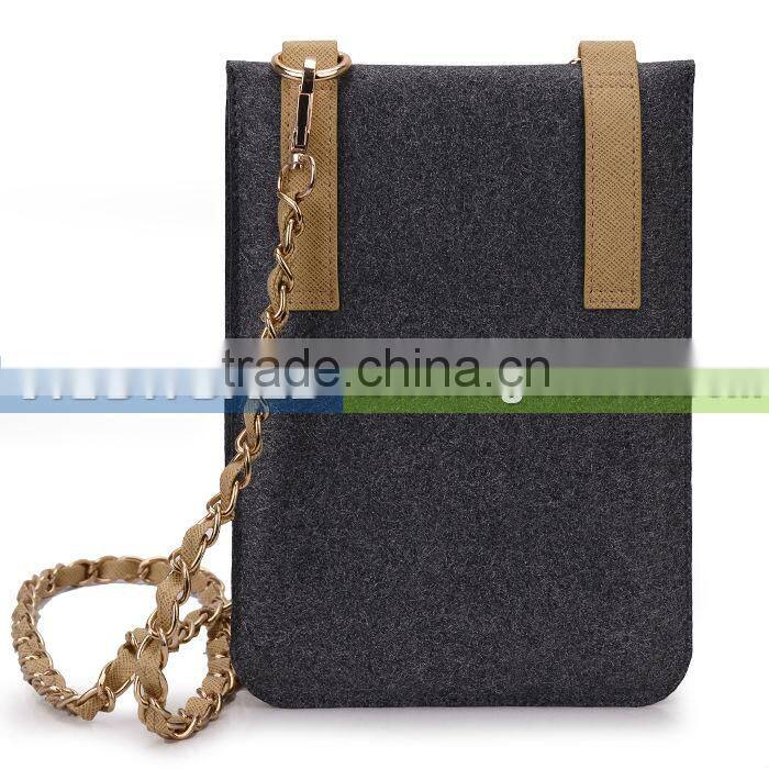 Micro fiber slim messenger for iPad mini and 7 inch tablet PC metal shoulder strap