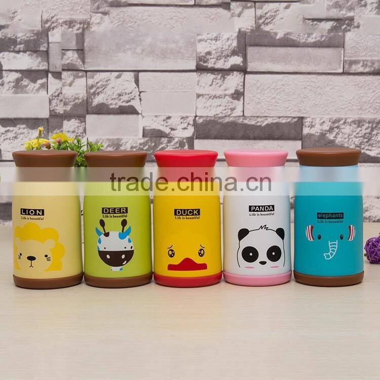 Wholesale 350ml thermos vacuum mug/2016 doulb cover silk print sports travel bottle/stainless steel water bottle