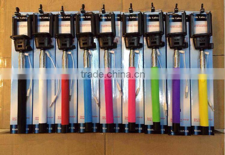 Extendable stainless steel Z07-5S selfie stick for all mobile phone monopod