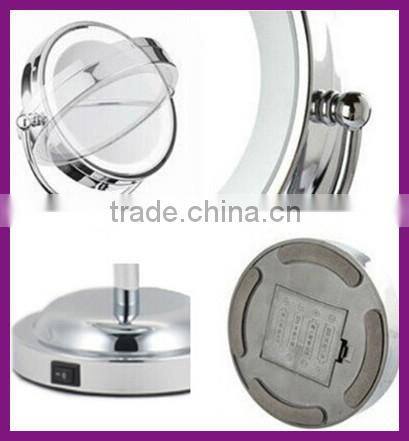 hot selling 6 inch lighted makeup table cosmetic vanity mirror with light for Christmas gift