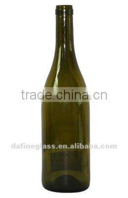 750ml Dark Green Corked Wine Bottle champagne bottle
