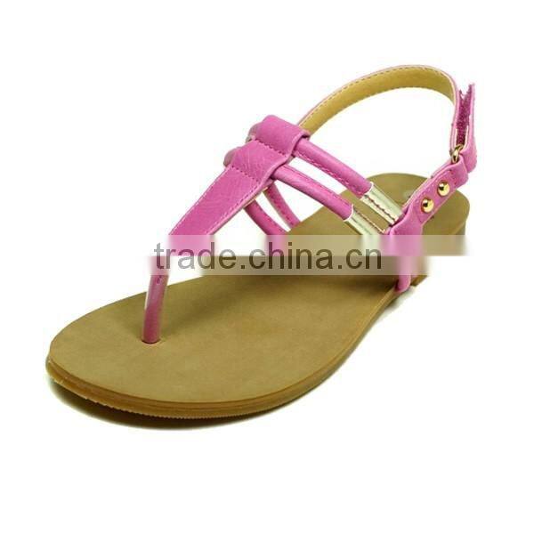 New Model Summer Fashionable No Heel Thong Sandals for Girls