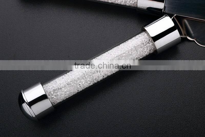 New design food safety stainless steel 18/8 wedding crystal dinner tea or coffee spoon with crystals in the acrylic handle