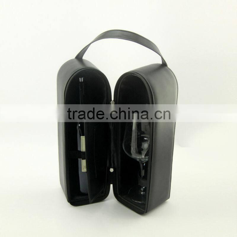 Wholesale Portable Leather Wine Carrier for One Bottle