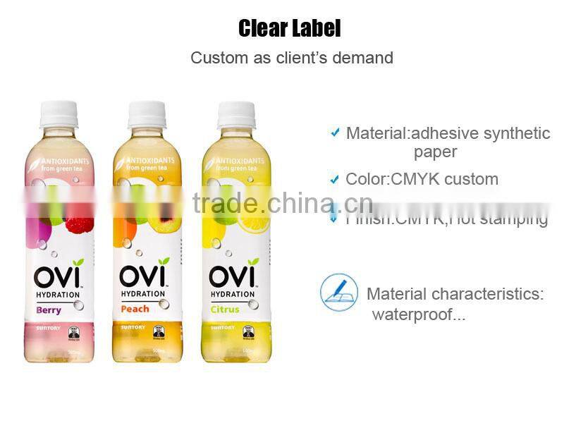 Plastic PET Bottle Transparent Label Material For Beverage Wine