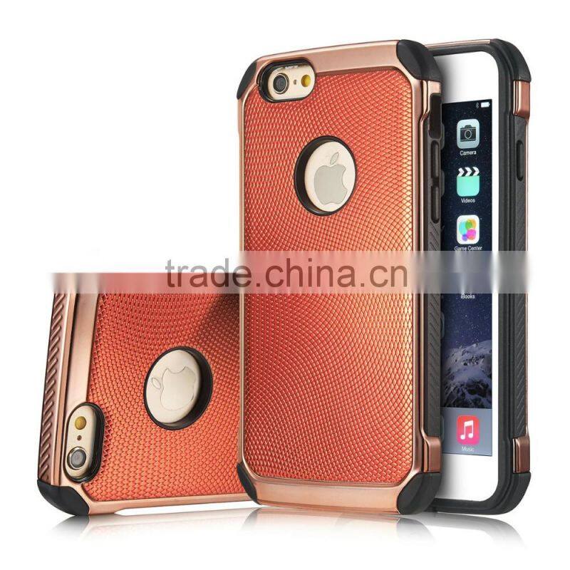 Electroplating Metal Cover Hybird TPU+PC Hard Case Shockproof Armor Back Case for iPhone 6 6s 6s Plus Samsung s7 s7edge