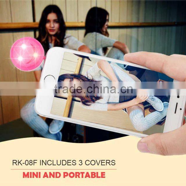 Extenal mini camera selfie flash led flash light mobile phone, Colorful flash led light