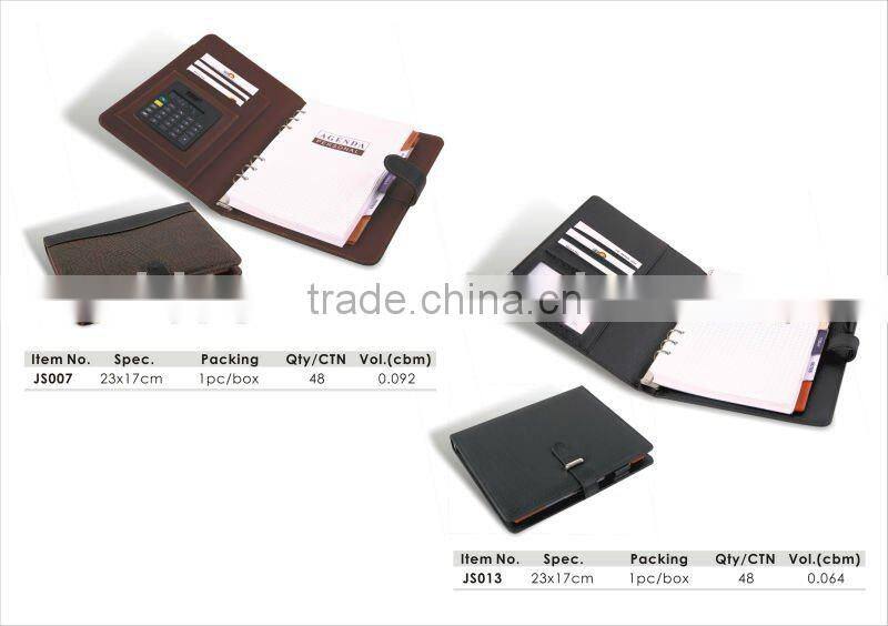 Good Quality 34*16cm With Pocket & Calculator Leather Agenda /Note Book.
