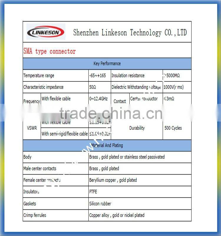 SMA female right angle coaxial connector for PCB