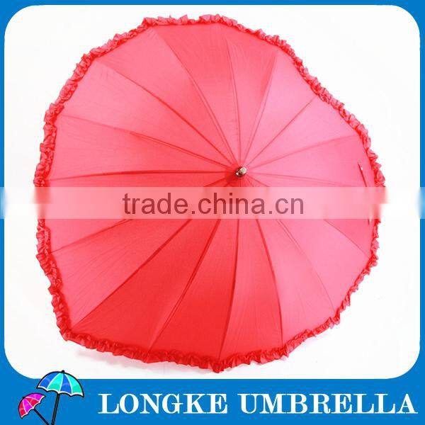 special style red color heart straight umbrella