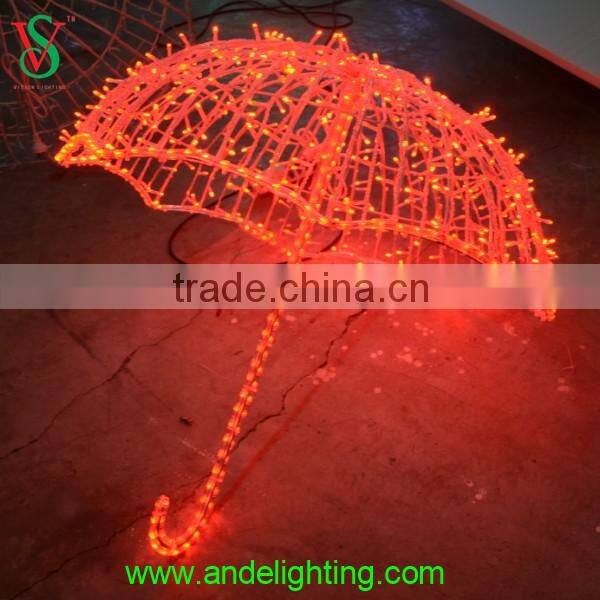 Wholesale Outdoor decoration lighted umbrella sculpture led light