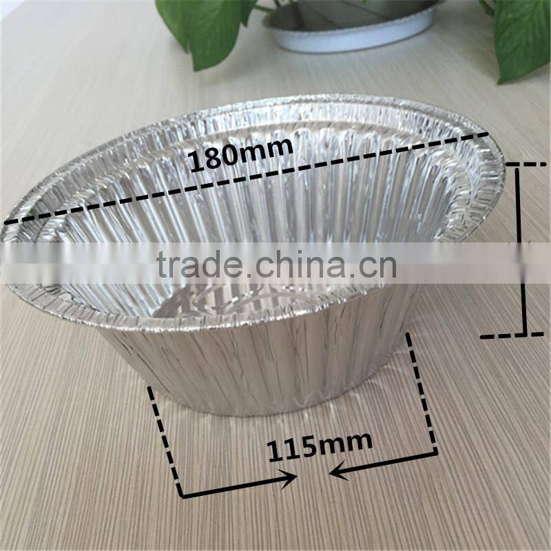 Recyclable aluminum foil lunch box with foil lids, round salad container takeaway