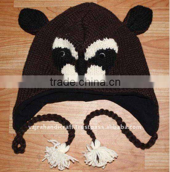 Nepal Woolen Dairy Cattle Pattern Adult Knitted Cute Animal Hats
