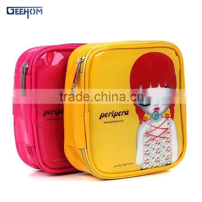 small pvc cosmetic bag with compartments