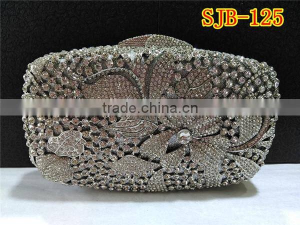 With fast shipping wonderful design high grade crystal handbag with rhinestone for evening party