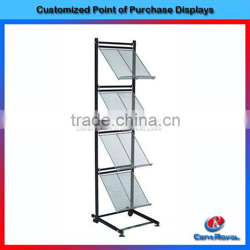 2016 New product free standing metal brochure magazine holder