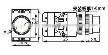 Selector Actuator , selector switch,Two Position or Three Position with light KD37-11DX/2 KD37-20DX/3