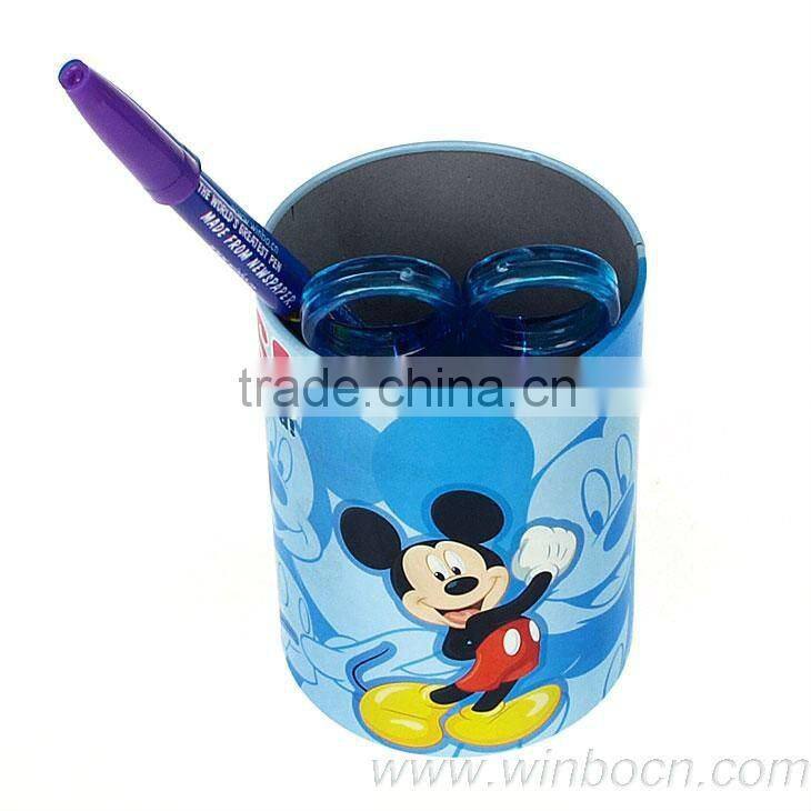 Round Tin Cartoon Students penholder