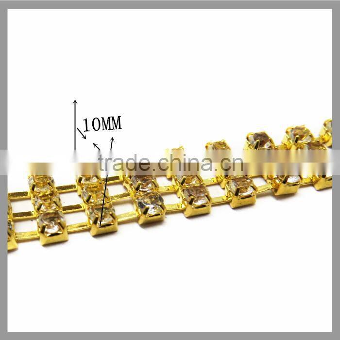 Gold Lady Shoes Metal Rhinestone Chain Accessories