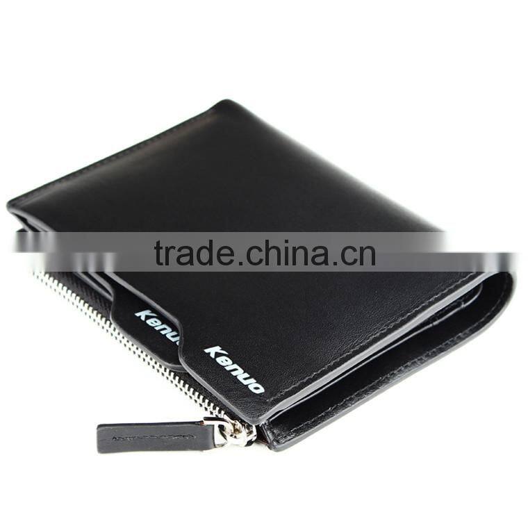 perfect design bi-fold leather men wallet for gift