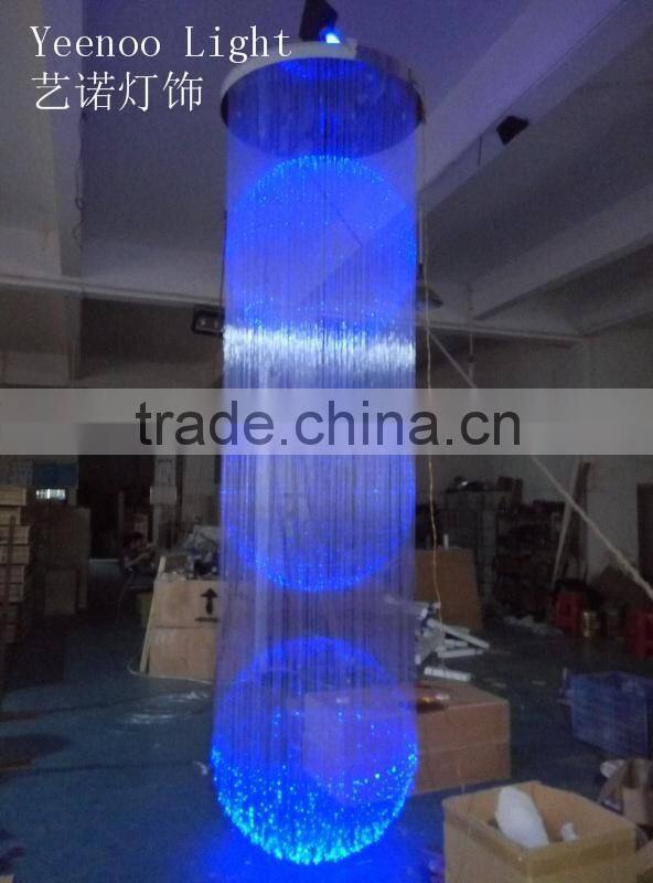 3.5 meters long fiber optic chandelier for hotel, casino, restaurant decoration