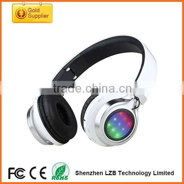 2015 OEM Brand Multi-functions LED Light Stereo Bluetooth Industrial Noise Cancelling Headphones