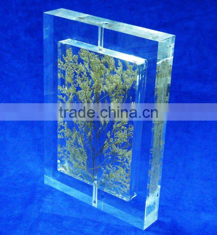 seamless clear acrylic brand block