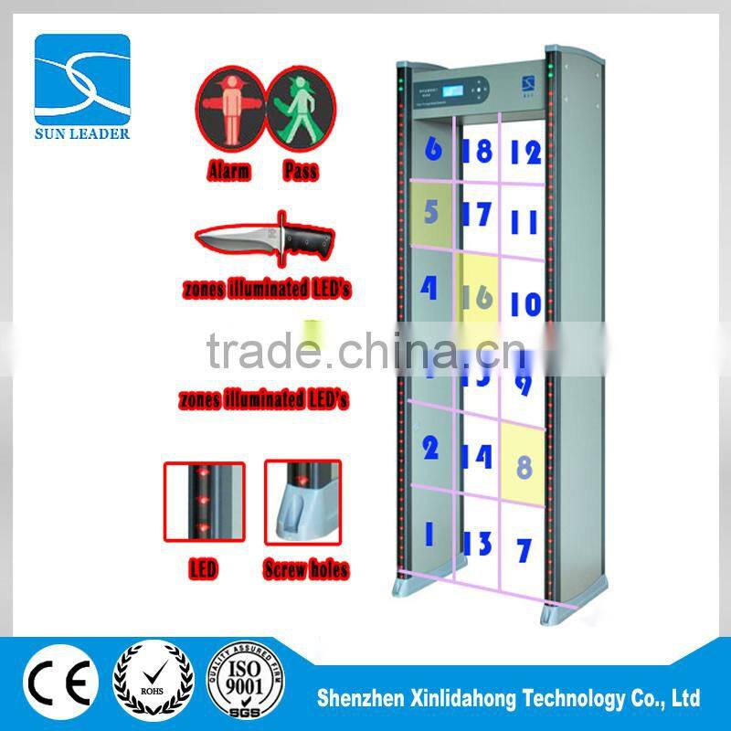 Digital Walk through metal detector 6 Detection zone security metal detector door XLD-B (LED)