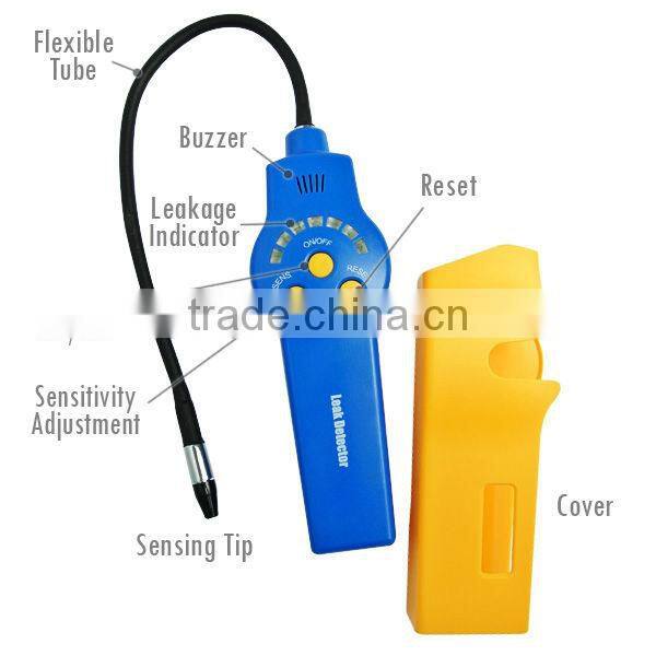 Handheld Halogen Leak Detector 305mm probe length Negative Corona Sensor Type with Dual-color LED Indicator