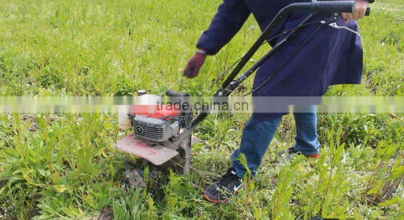2017 New 4 stroke Portable petrol rotary cultivator garden weeder Rotary Tiller indian