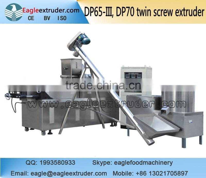 Jinan Eagle DP95 800 to 1500kg per hour floating fish feed pellet manufacturing twin screw extruder machinery