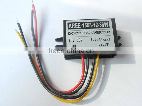 Car power adapter 15V 24V 36V 48V 55V turn 12V3A DC-DC step-down power module