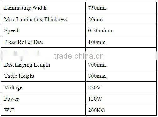 30 Inch Light Duty Economic Glass Cold Roll Lamination Machine