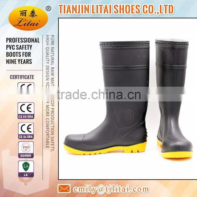 Cheap Steel Toe Safety High Heel PVC Gumboots