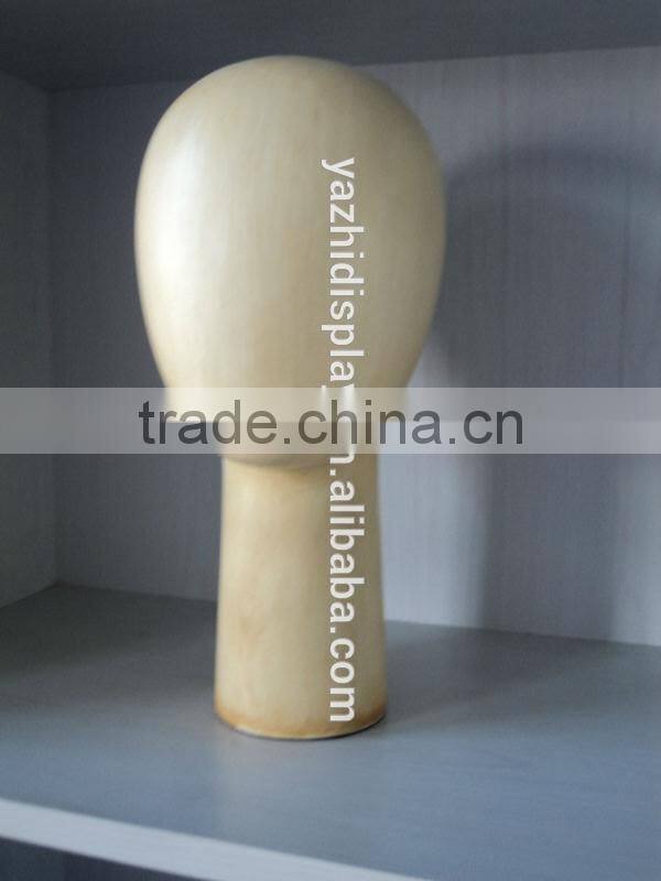 Abstract wooden long Neck Head Egg shape Mannequin for hat display