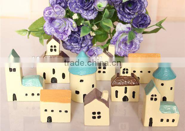 Zakka grocery Aegean Sea small decorative house micro landscape accessories resin ornaments background props