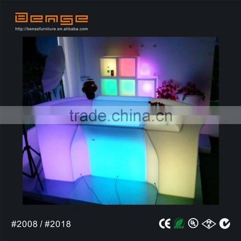 #2008 Jumbo bar counter flashing led portable bar counter bar table
