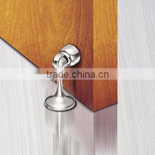 Zinc Alloy Magnetic Chrome Brush Door with Catch Screw Mount Doorstops