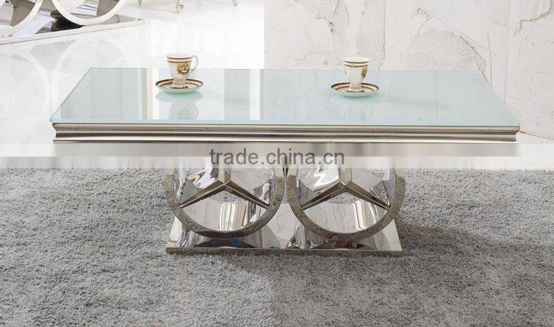C413 Rectangle Tempered Glass Coffee Table