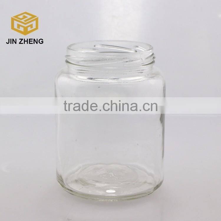Large Round shape 700ml transparent glass honey jar with Screw Lid